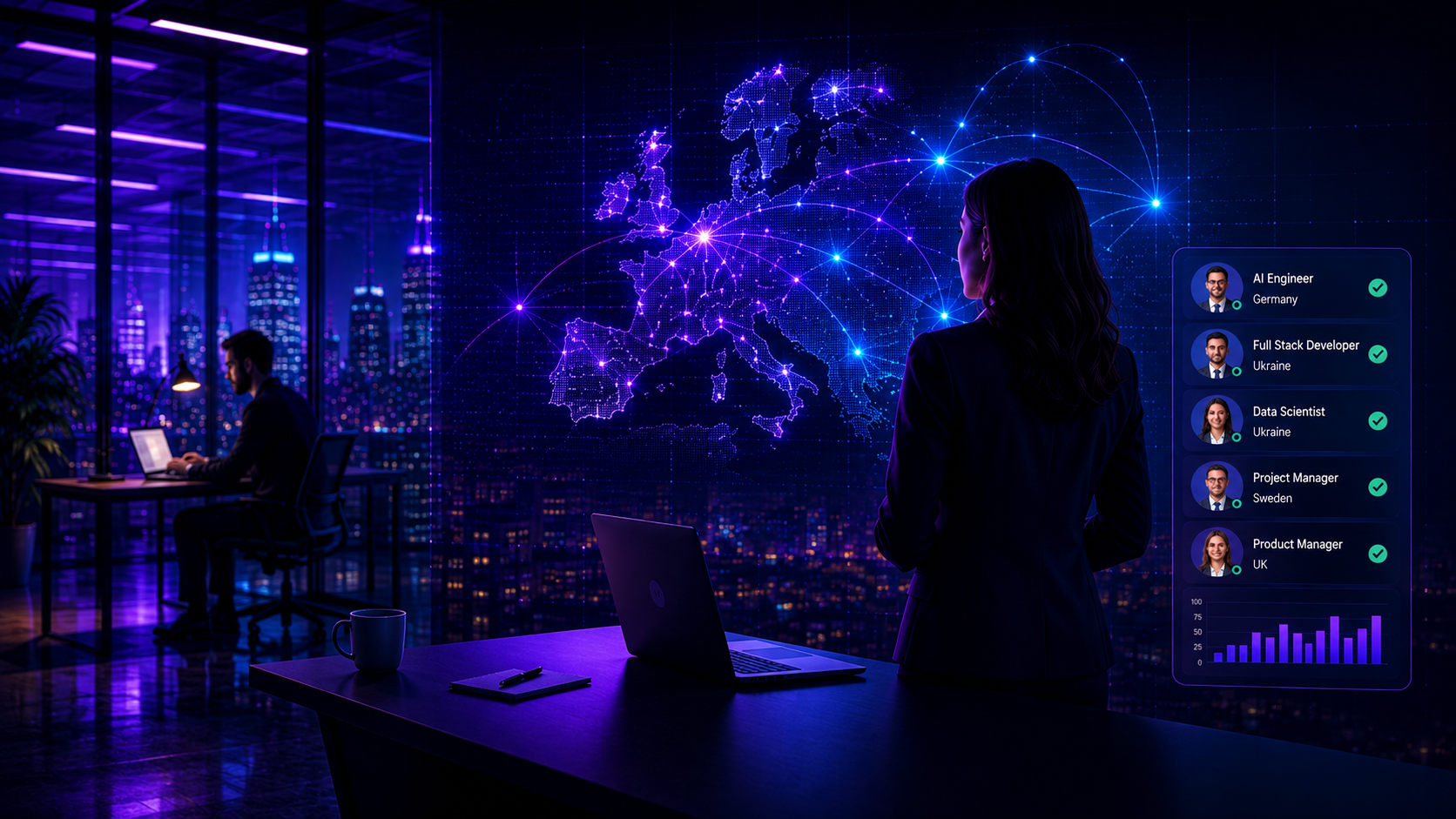 Global technical recruitment network across Europe